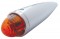 Chrome Beehive Glass Lens Torpedo Cab Light W/ 1157 Bulb - Dark Amber