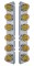(2/Bulk) Stainless Steel Peterbilt 12 Led Cutout Air Cleaner Light Bracket W/ Watermelon Glass Lens - Amber