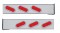 (2/Bulk) Chrome 2 Pcs. Rear Light Bar W/ 6 Slanted Incandescent Oval Red Light W/ Bezel - 4 Hole Flange Mount