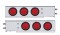(2/Bulk) Chrome Spring Loaded Rear Light Bar W/ 6 Incandescent 4" Red Light W/ Grommet - 2 1/2" Bolt Pattern