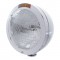 Stainless Steel Peterbilt "Bullet" 6014 Sealed Beam Headlight W/ 4 Amber Led Signal Light - Amber Lens