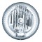 7" Dia. Crystal Headlight Bulb With 34 Auxiliary Led - White Led/Clear Lens