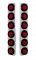 (2/Bulk) Stainless Steel Peterbilt 12 Light Cutout Rear Air Cleaner Light Bracket W/ 2" Incandescent Flat Light - Red