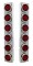 (2/Bulk) Stainless Steel Peterbilt 12 Lt Cutout Rear Air Cleaner Lt Bracket W/ 2" Incandescent Flat Lt W/ Stainless Steel Bezel - Red