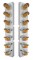 (2/Bulk) Stainless Steel Peterbilt 14 Light Cutout Front Air Cleaner Light Bracket W/ Medium Glass Watermelon Light W/ Visor - Amber