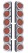 (2/Bulk) Stainless Steel Peterbilt 12 Light Cutout Rear Air Cleaner Light Bracket W/ 2" Incandescent Flat Light W/ Cr Bezel - Red