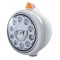 Ss "Guide" Peterbilt Headlight 11 High Power Led Crystal Hdlt W/ 5 Amb Led Vintage 682-C Series 2 Top Mount Light - Amb Lens