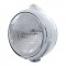 Stainless Steel "Guide" Peterbilt 6014 Sealed Beam Headlight W/ 5 Amber Led Top Mount Light - Clear Lens