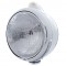 Stainless Steel "Guide" Peterbilt H6024 Halogen Headlight W/ 5 Amber Led Top Mount Light - Clear Lens