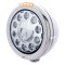 Stainless Steel "Classic" Peterbilt 11 High Power Led Crystal Headlight W/ 4 Amb Led Dual Function Signal Light - Clear Lens