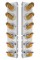 (2/Bulk) Stainless Steel Peterbilt 12 Light Cutout Front Air Cleaner Light Bracket W/ Medium Glass Watermelon Light W/ Visor - Amber