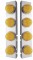(2/Bulk) Stainless Steel Peterbilt 16 Led Cutout Air Cleaner Light Bracket W/ 17 Amber Led Watermelon Cab Light - Amber Lens