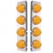 (2/Bulk) Stainless Steel Peterbilt 16 Led Cutout Air Cleaner Light Bracket W/ 17 Amber Led Beehive Cab Light - Amber Lens