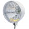 Stanless Steel 7" "Rebel" Headlight With 10 Amber Led Crystal Halogen Headlight Bulb