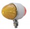 Chrome Double Face Light Bracket W/ Two 17 Red Led Beehive Cab Light - Red Lens