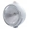 Stainless Steel "Guide" 6014 Sealed Beam Headlight With 5 Amber Led Dual Function Top Mount Light - Clear Lens