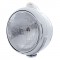 Stainless Steel "Guide" H6024 Halogen Headlight With 5 Amber Led Dual Function Top Mount Light - Clear Lens
