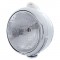 Chrome "Guide" H6024 Halogen Headlight With 5 Amber Led Dual Function Top Mount Light - Clear Lens