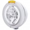 Stainless Steel Peterbilt "Classic" Peterbilt Headlight W/ Amber Dual Function Signal Light - 34 White Led Crystal Halogen
