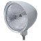 Chrome Aluminum 7" Billet Style "Chopper" Motor Vehicle/Truck Mount Headlight With Smooth Visor - H6024 Halogen