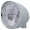 Chrome Aluminum 7" Billet Style "Chopper" Motorcycle Mount Headlight With Smooth Visor - H6024 Halogen