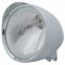 Chrome Aluminum 7" Billet Style "Chopper" Motorcycle Mount Headlight With Smooth Visor - H4 Halogen