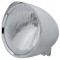 Chrome Aluminum 7" Billet Style "Chopper" Motorcycle Mount Headlight With Razor Visor - H4 Halogen