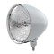 Chrome Aluminum 7" Billet Style "Chopper" Motor Vehicle/Truck Mount Headlight With Smooth Visor - 6014 Seal Beam