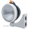 Blk. "Guide" Peterbilt Headlight H4 Halogen W/ 5 Amber Led Vintage 682-C Series 2 Top Mount Light - Amber Lens