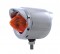 Incandescent Stainless Steel 2 1/2"" Double Face Regular Beehive Light W/ Visor - Amber Lens/Red Lens