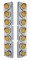 (2/Bulk) Stainless Steel Kenworth 14 Led Cutout Air Cleaner Bracket W/ 9 Amber Led 2" Reflector Light W/ Visor - Amber Lens