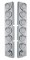 (2/Bulk) Stainless Steel Kenworth 14 Led Cutout Air Cleaner Bracket W/ 9 Amber Led 2" Reflector Light W/ Visor - Clear Lens