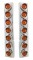 (2/Bulk) Stainless Steel Kenworth 14 Led Cutout Air Cleaner Bracket W/ 9 Amber Led 2" Beehive Light W/ Visor - Amber Lens