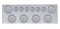 Stainless Steel Rear Center Light Panel W/ Six 10 Led 4" & 9 Led 2" Flat Light W/ Visor - Red Led/Clear Lens