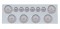 Stainless Steel Rear Center Light Panel W/ Six 10 Led 4" & 9 Led 2" Beehive Light W/ Visor - Red Led/Clear Lens