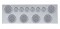 Stainless Steel Rear Center Light Panel W/ Six 12 Led 4" & 9 Led 2" Flat Light W/ Visor - Red Led/Clear Lens