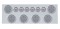 Stainless Steel Rear Center Light Panel W/ Six 12 Led 4" & 9 Led 2" Beehive Light W/ Visor - Red Led/Clear Lens