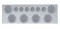 Stainless Steel Rear Center Light Panel W/ Six 12 Led 4" & 9 Led 2" Reflector Light W/ Visor - Red Led/Clear Lens
