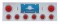 Stainless Steel Rear Center Light Panel W/ Two 10 Led 4" & Six 13 Led 2 1/2" Flat Light W/ Visor - Red Led/Red Lens