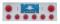 Stainless Steel Rear Center Light Panel W/ Two 10 Led 4" & Six 13 Led 2 1/2" Beehive Light W/ Visor - Red Led/Red Lens