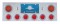 Stainless Steel Rear Center Light Panel W/ Two 12 Led 4" & Six 13 Led 2 1/2" Beehive Light W/ Visor - Red Led/Red Lens