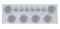 Stainless Steel Rear Center Light Panel W/ Six 12 Led 4" & 9 Led 2" Beehive Light W/ Bezel - Red Led/Clear Lens