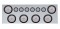 Stainless Steel Rear Center Light Panel W/ Six 10 Led 4" & 9 Led 2" Flat Light W/ Grommet - Red Led/Clear Lens