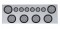 Stainless Steel Rear Center Light Panel W/ Six 12 Led 4" & 9 Led 2" Reflector Light W/ Grommet - Red Led/Clear Lens
