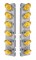 (2/Bulk) Stainless Steel Peterbilt 12 Led Cutout A/C Bracket W/ 11 Amber Led Medium Watermelon W/ Stainless Steel Visor - Amber Lens