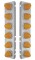 (2/Bulk) Stainless Steel Peterbilt 12 Led Cutout A/C Bracket W/ 11 Amber Led Medium Watermelon W/ Stainless Steel Bezel - Amber Lens