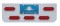 Chrome Rear Center Light Panel W/ 5 Straight 10 Red Led Oval Light W/ Bezel - Red Lens
