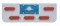 Chrome Rear Center Light Panel W/ 5 Straight 12 Red Led Oval Light W/ Bezel - Red Lens