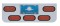 Chrome Rear Center Light Panel W/ 5 Straight 12 Red Led Oval Light W/ Grommet - Red Lens