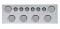 430 Stainless Steel Rear Center Light Panel W/ Six 7 Led 4" & 9 Led 2" Flat Light W/ Visor - Red Led/Clear Lens